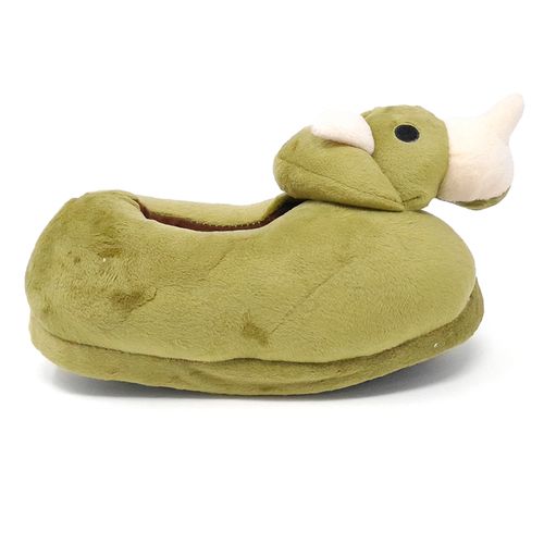 Pantuflas dinosaurio Orange design verde par niño