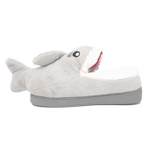 Pantufla tiburón Orange design gris para niño