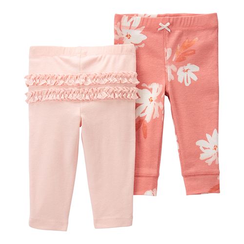 Set de 2 pantalones multicolor con estampado para bebé niña