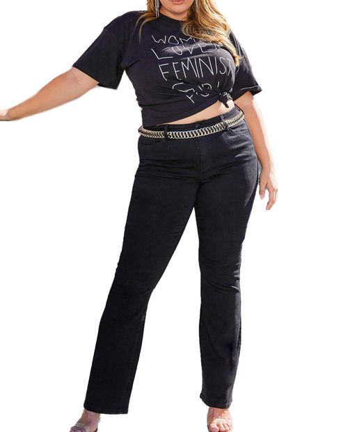 Jeans YMI bootcut negro de cintura media para mujer