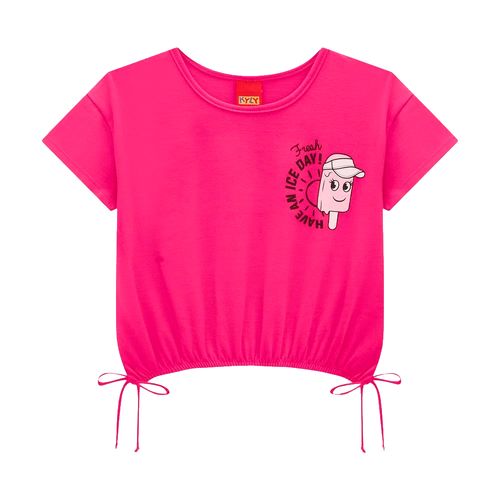 Blusa rosada con estampado para niña