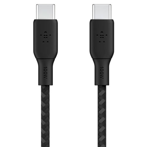 Cable de carga trenzado usb-c a usb-c 100w 2mt negro
