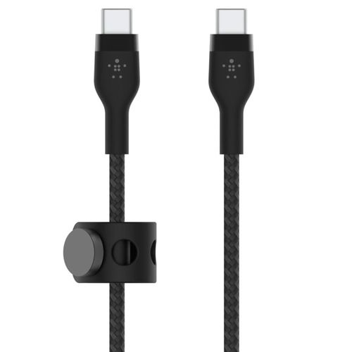 Cable de carga pro flex usb-c a usb-c 2mt con correa negro