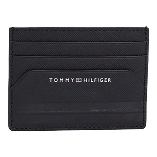 Tarjetero RFID Tommy Hilfiger negro de cuero para hombre