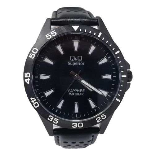 Reloj Q&Q análogo cuero negro para hombre