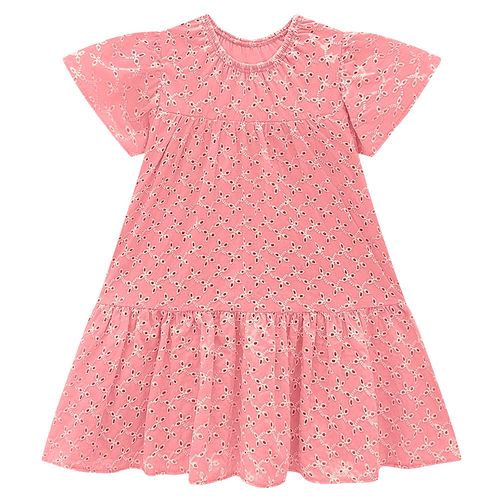 Vestido rosado calado para niña