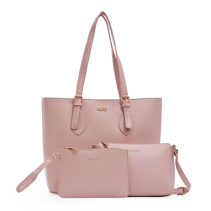 Set de carteras tote H&Co color rosado para dama