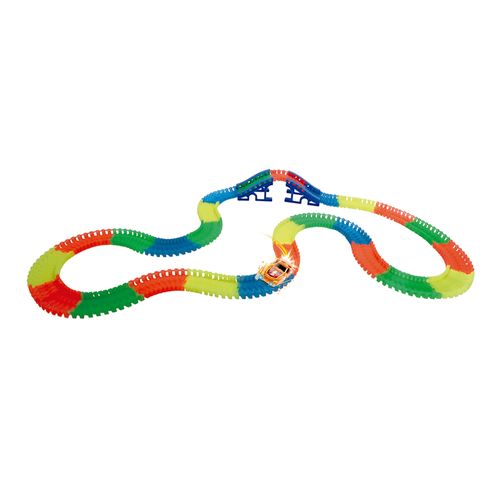 Pista flexible, 260 piezas con auto y puente