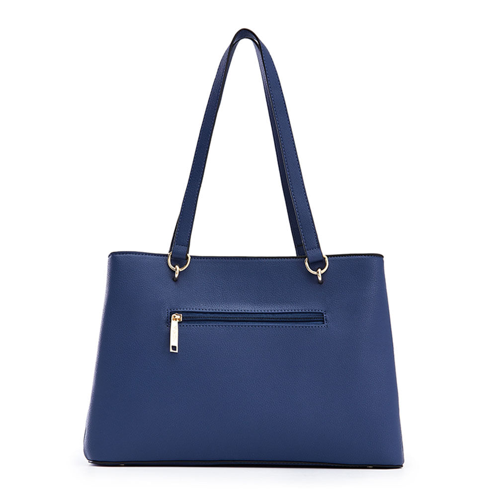 Cartera tote H&Co color azul navy para dama - Siman El Salvador