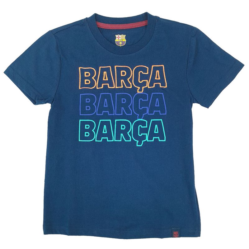  E Plus M Compatible con la camiseta Barcelona para niño,  camiseta de manga corta con licencia Barcelona, tallas juveniles, Azul :  Ropa, Zapatos y Joyería