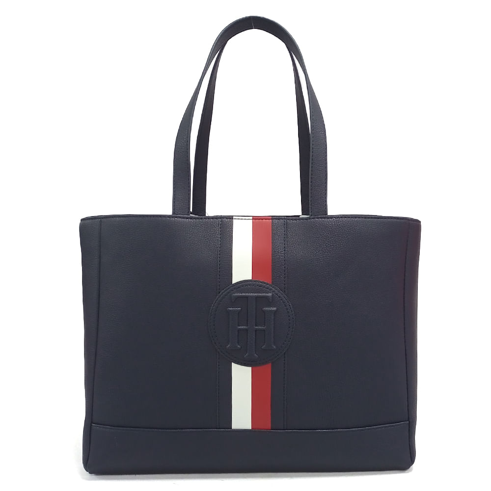 Billetera para mujer de cuero color beige - tommy hilfiger TOMMY