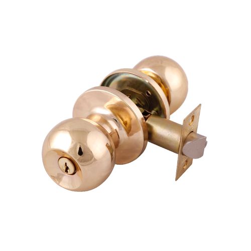 Cerradura de botón latón brillante dorado