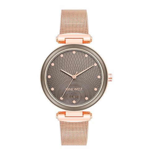 Reloj Nine West análogo metal rose gold para mujer