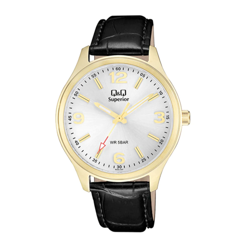 Reloj Q&Q análogo cuero negro para hombre - Siman Costa Rica