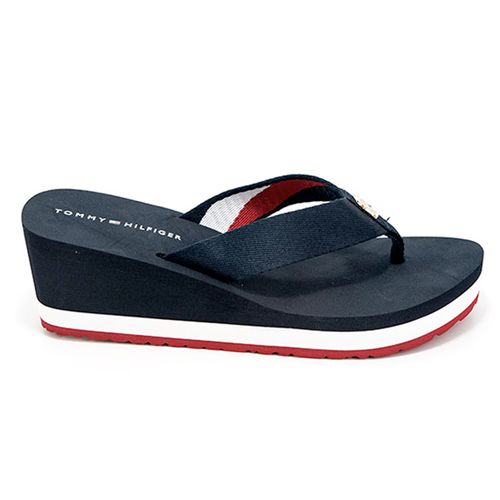 Sandalia casual Tommy Hilfiger azul para mujer