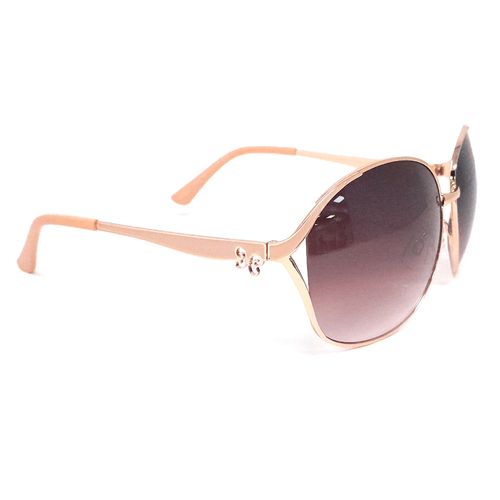 Lente de sol redondo Dynasol metal beige para mujer-Surtido