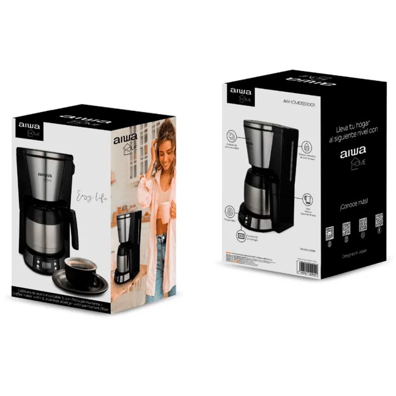  Aigostar Cafetera programable, cafetera de 8 tazas con jarra de  vidrio, cafetera eléctrica de pausa automática, cafetera de goteo para  mantener el calor automático con filtro permanente, color negro : Hogar