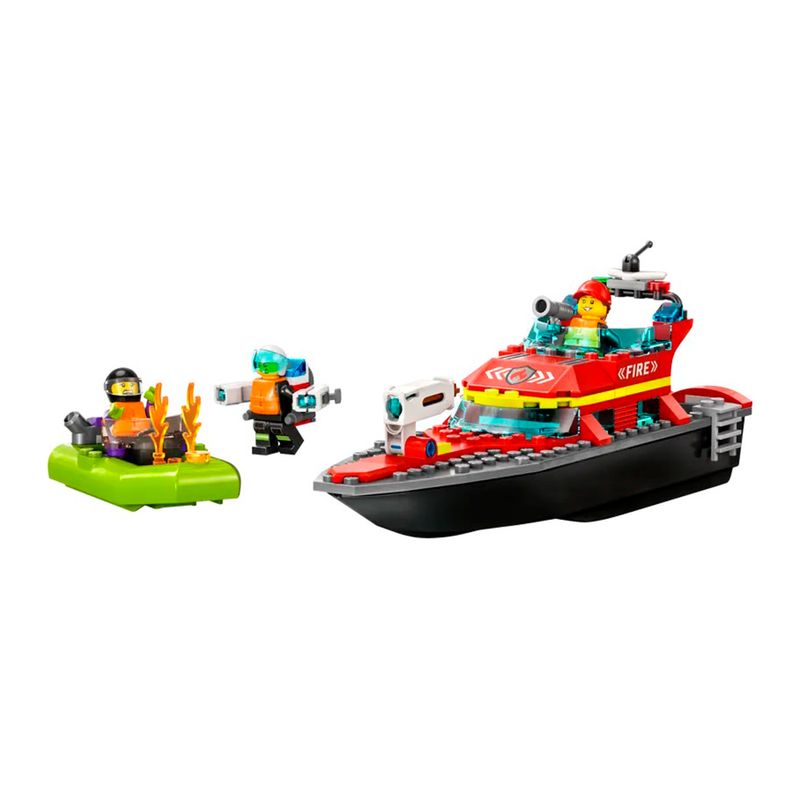 Lego city barco de rescate contra incendios