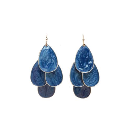 Aretes largos color azul para mujer