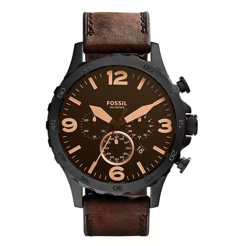 Reloj Fossil análogo cuero café para hombre