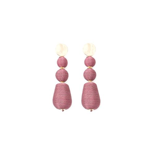 Aretes colgantes color rojo para mujer