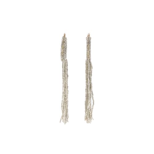 Aretes colgante plateado para mujer