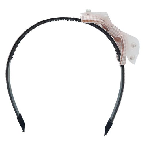 Diadema con chonga multicolor cuadriculado para niña