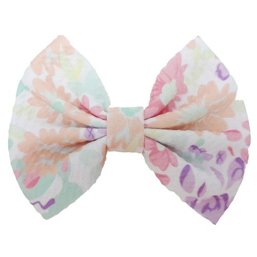 Clip con chonga blanca con estampado para niña
