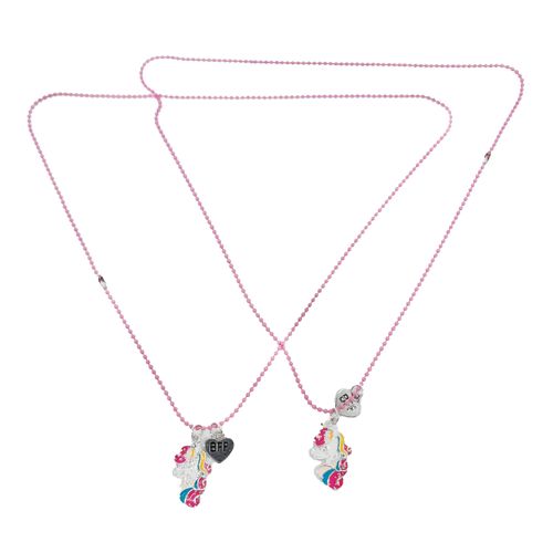 Set de 2 collares rosado sólido para niña
