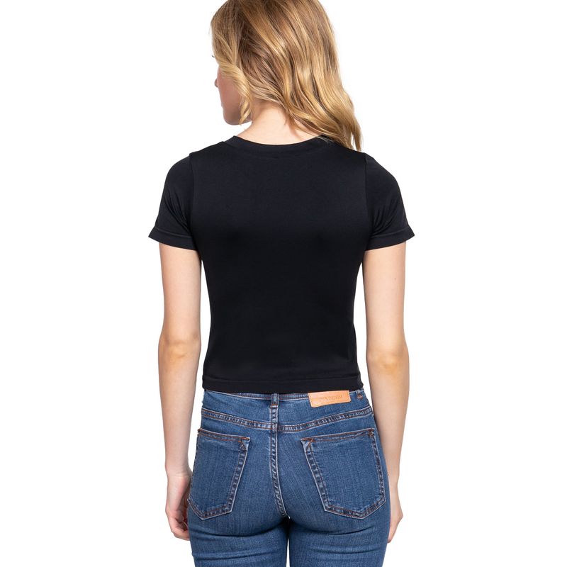  Essentials Camisa de sarga fluida para mujer, manga  corta abombada, con detalle de bata, color negro, talla XS : Ropa, Zapatos  y Joyería