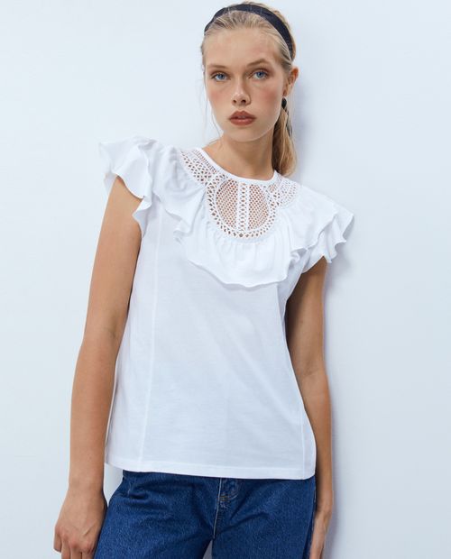 Camisa blanca sfera online mujer