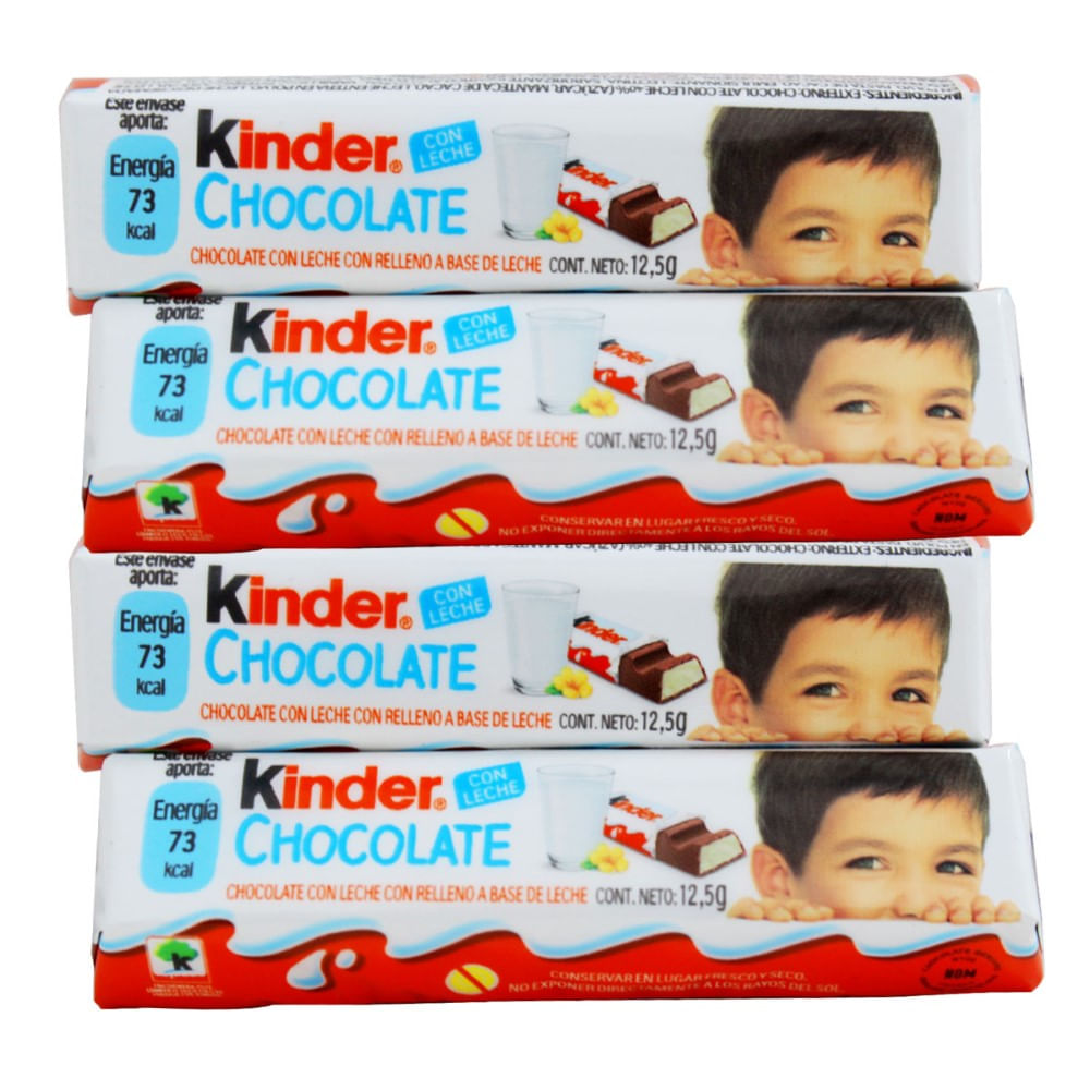 Kinder chocolate leche mini barra 12.5g x24 uni