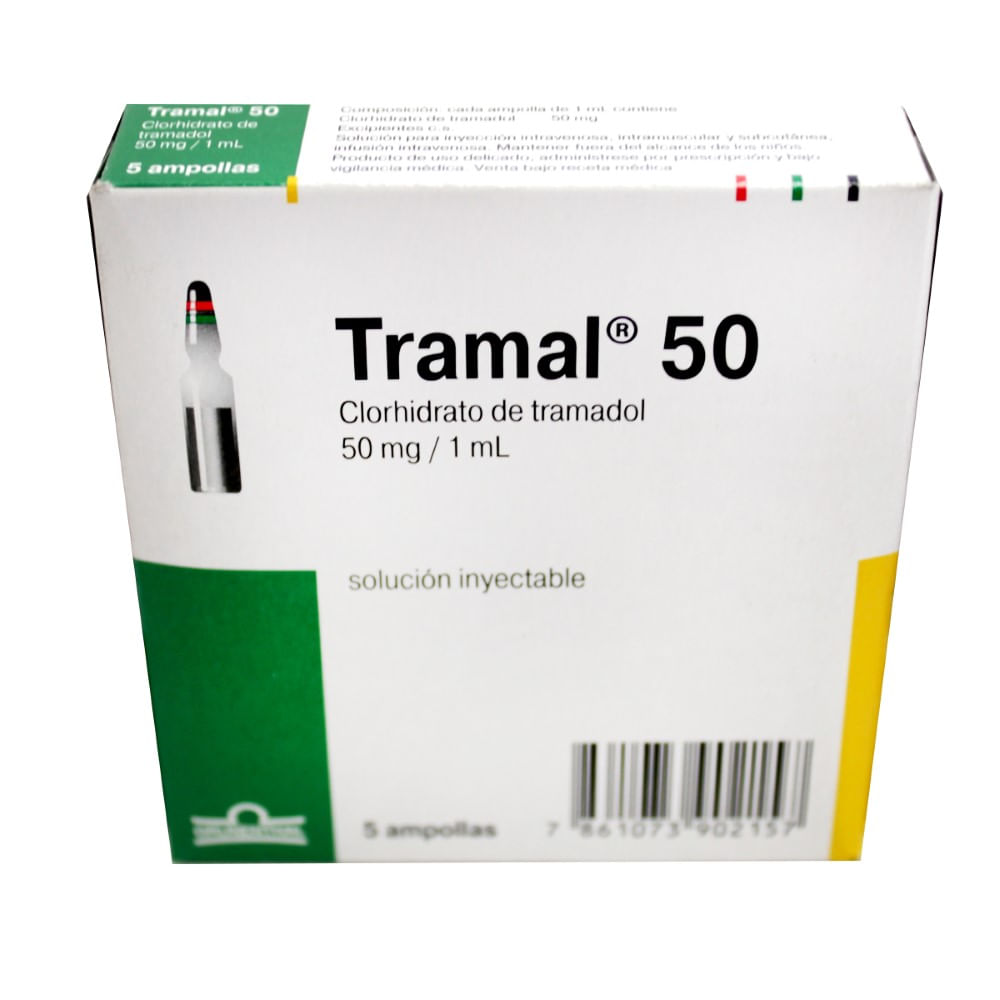 Tramal 50mg inyectable x 5 ampollas 1ml - Siman El Salvador