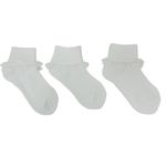Set-de-3-pares-de-calcetines-blanco-solido-para-niña