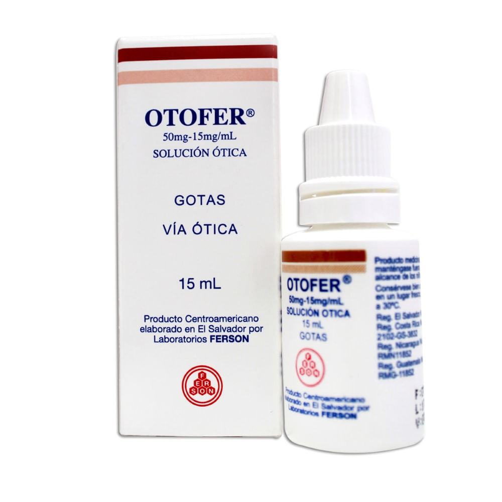 Otofer 50mg-15mg solucion otica x 15ml - Siman El Salvador