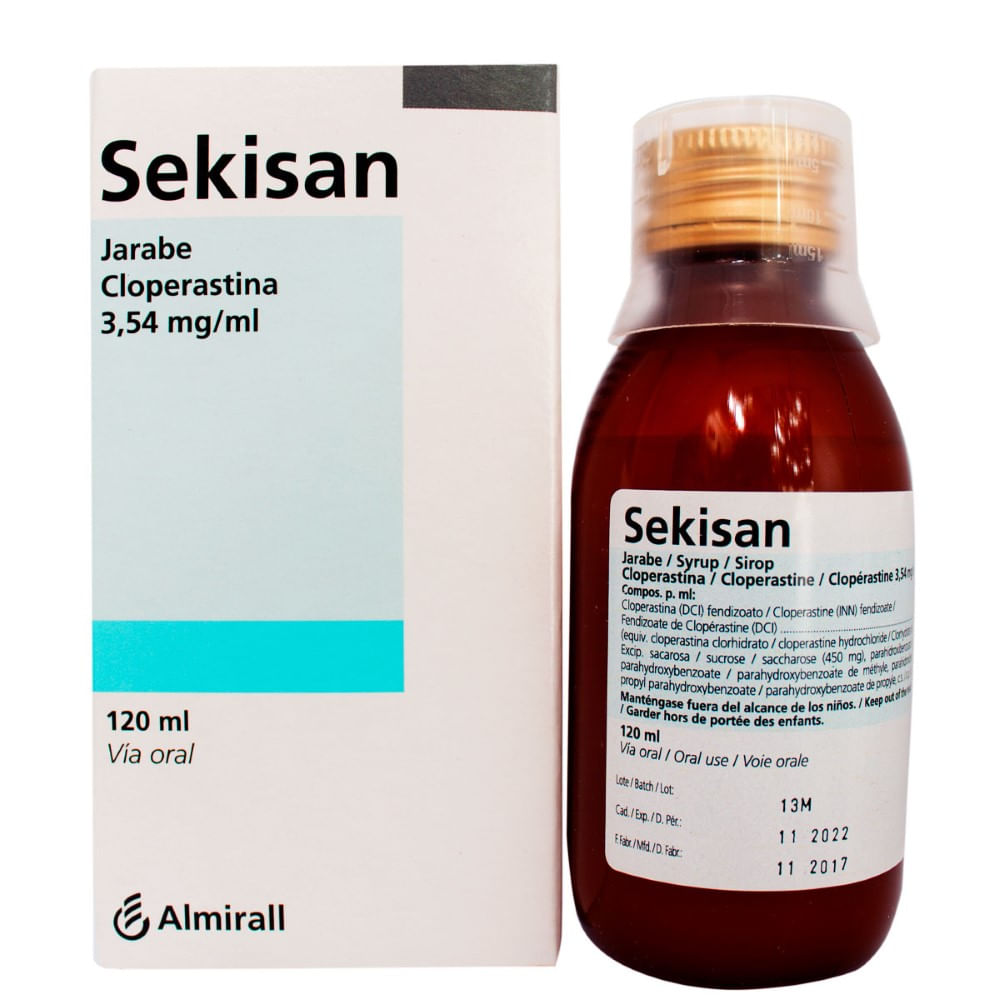 SEKISAN 3,54 mg/ml JARABE 1 FRASCO 120 ml TOS IRRITATIVA TOS NERVIOSA