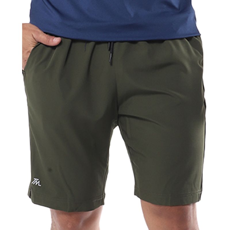 Pantalon Short Deportivo Hombre Con Calza Running - Olivos