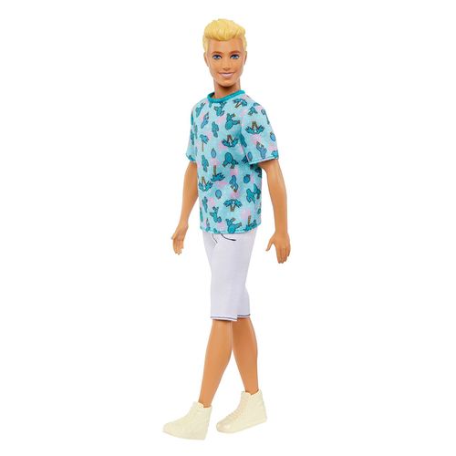 Muñeco Ken Barbie Fashionistas con overol de estampado hawaiano