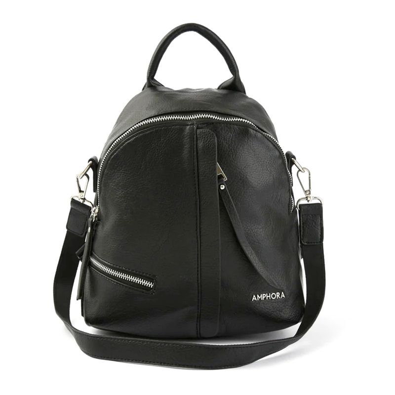 Cartera back pack Amphora color negro para mujer