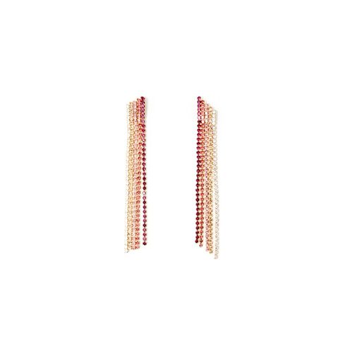 Pendientes degradé brillos color dorado