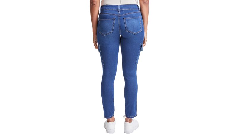 Jeans YMI cargo lavado medio de cintura media para dama