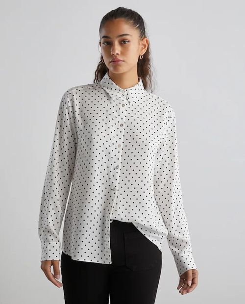 Camisa blanca best sale estampada mujer