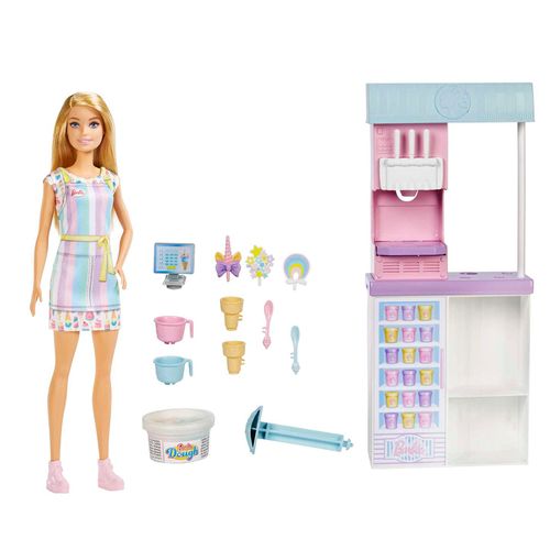 Barbie profesiones heladería con muñeca