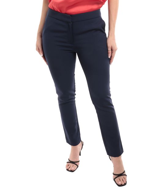 Pantalón Sabrina clásico azul de cintura media para mujer