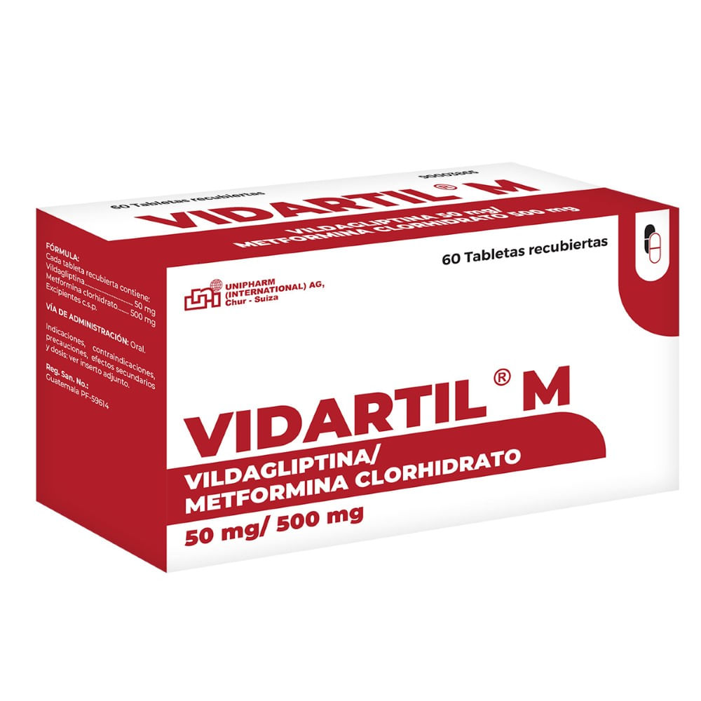 Vidartil m 50mg/500mg x 60 tabletas