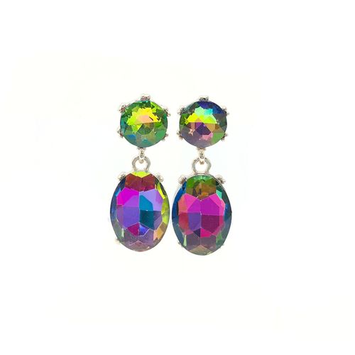 Pendientes piedras irisadas multicolor