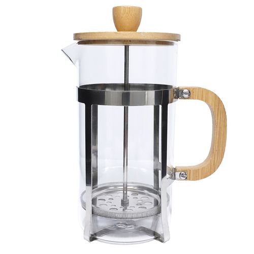 VEVOK CHEF Prensa francesa Cafetera de té de vidrio resistente al calor  Sistema de filtración de 4 niveles de vidrio de borosilicato Prensa de café