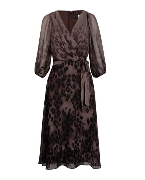 Vestido DKNY wrap estampado manga larga para mujer