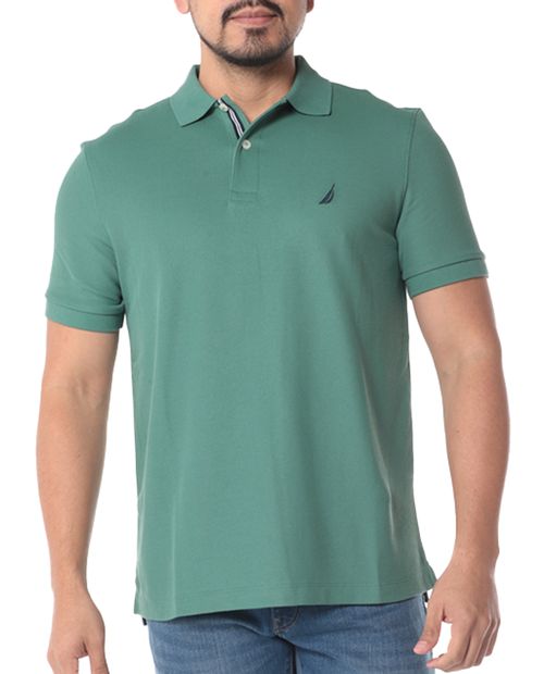 Nautica Camisa polo básica verde para hombre
