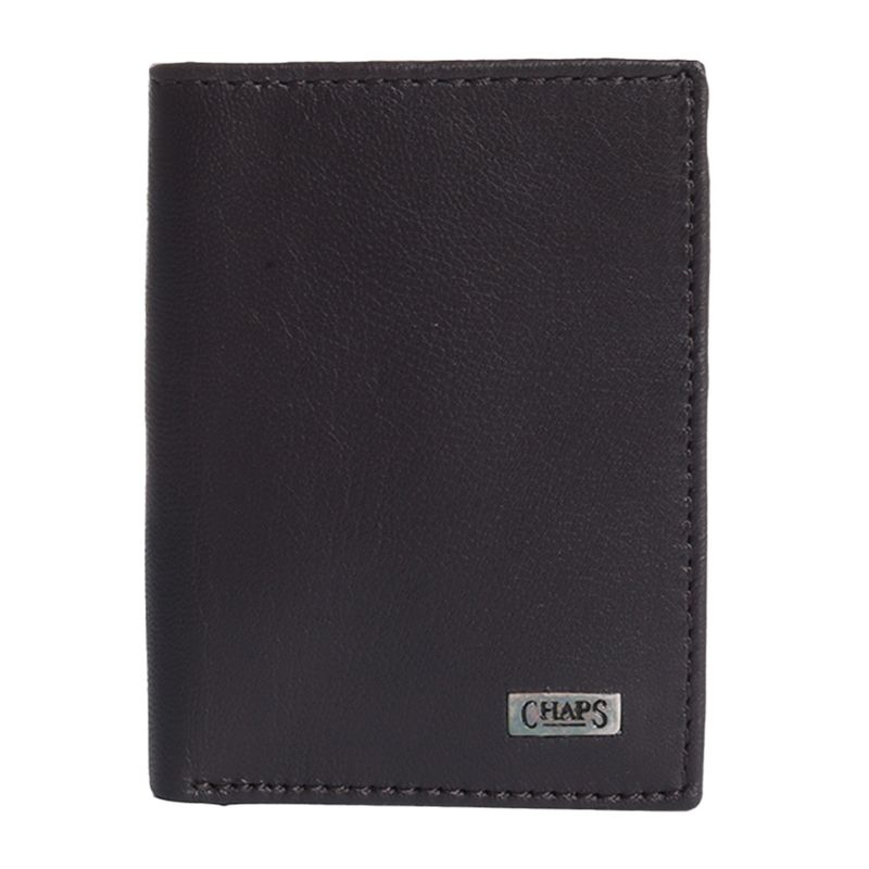 Billetera trifold Chaps negro sólido para hombre